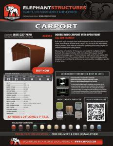 22x21-Double-Wide-Carport-PID32313-1ANX 22x21 Double Wide Carport