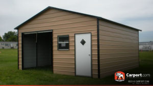 18x21 One Car Metal Garage